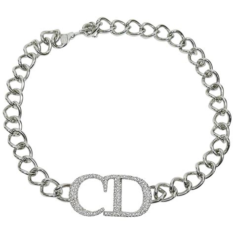 silver necklace dior